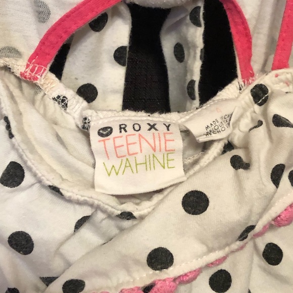 Vintage-Inspired Polka Dot Sundress – White with Black Dots, Pink Ruffle Trim - Picture 4 of 4